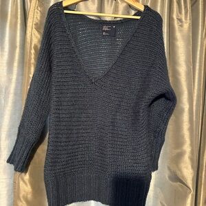 American Eagle Outfitters Deep Gray V-Neck Sweater